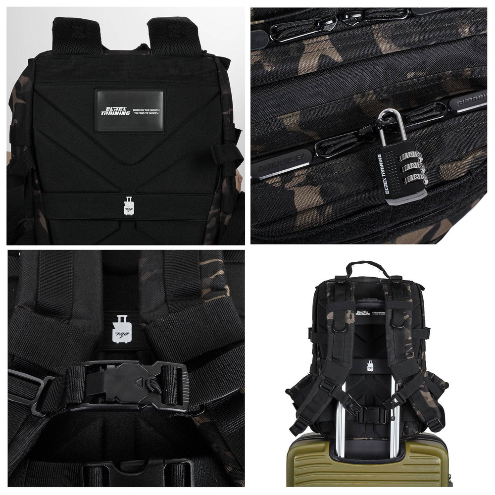 Mochila Táctica 25L All in Negro Camuflaje - Elitex Training