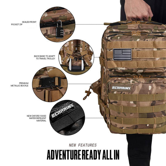 Mochila Táctica 25L All In Camuflaje - Elitex Training