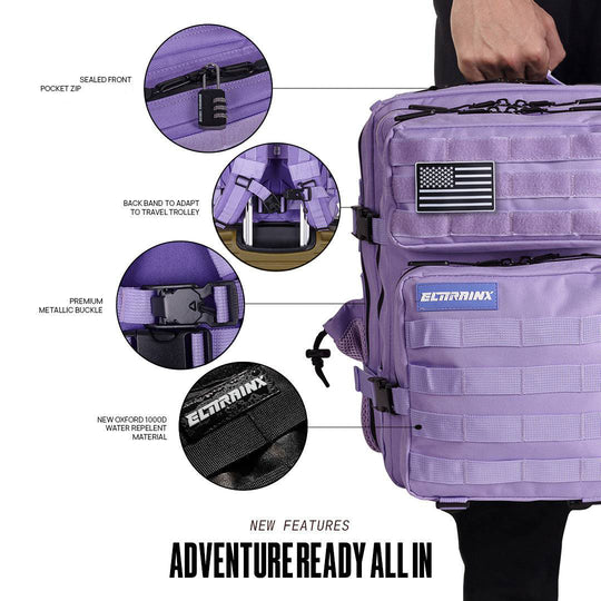 Mochila Táctica 25L All In Lavanda - Elitex Training