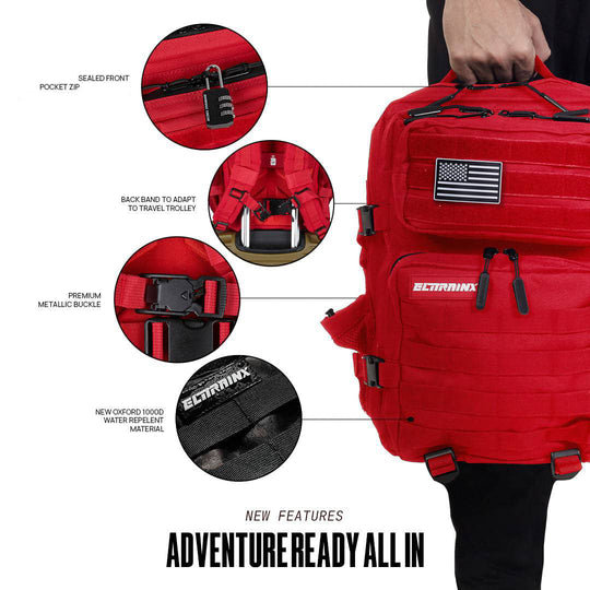 Mochila Táctica 25L All In Rojo - Elitex Training