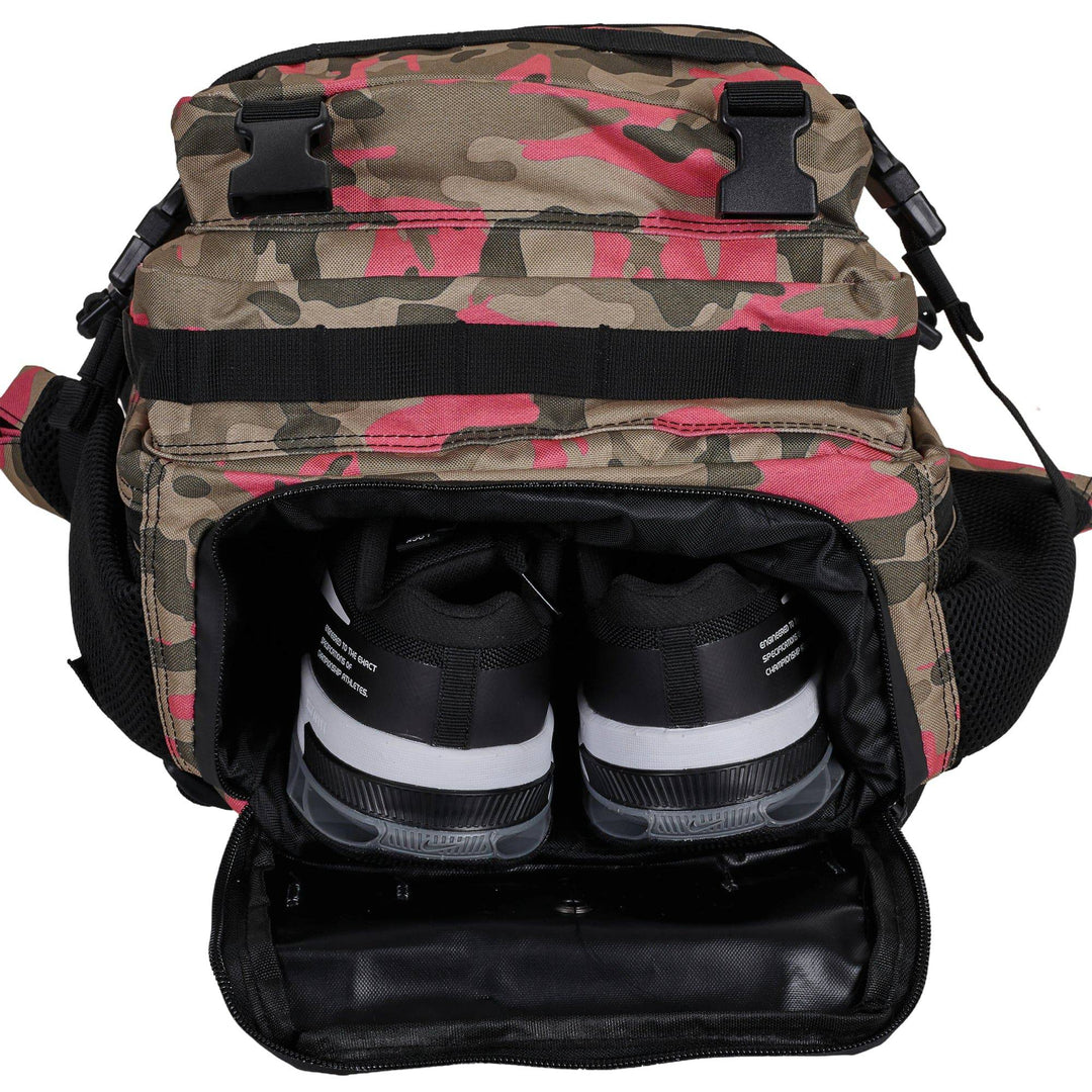 Mochila Táctica 45L con compartimento para comida Rosa Camuflaje - Elitex Training