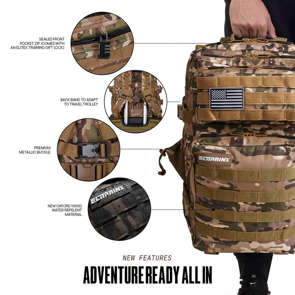 Mochila Táctica V1 45L All In Camuflaje - Elitex Training