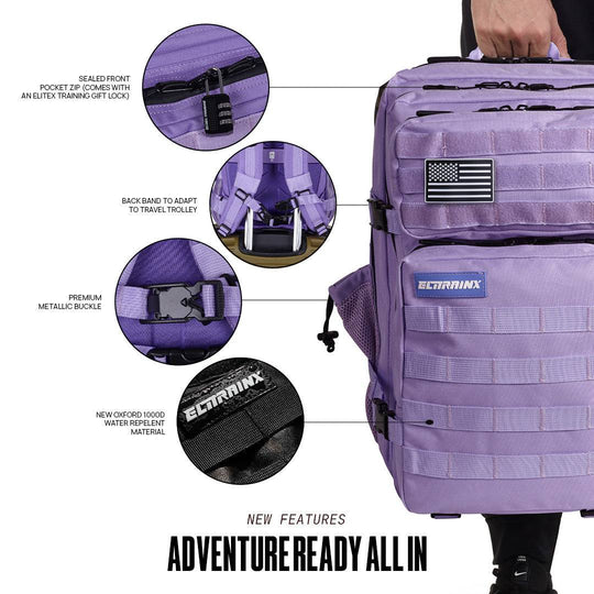 Mochila Táctica V1 45L All In Lavanda - Elitex Training