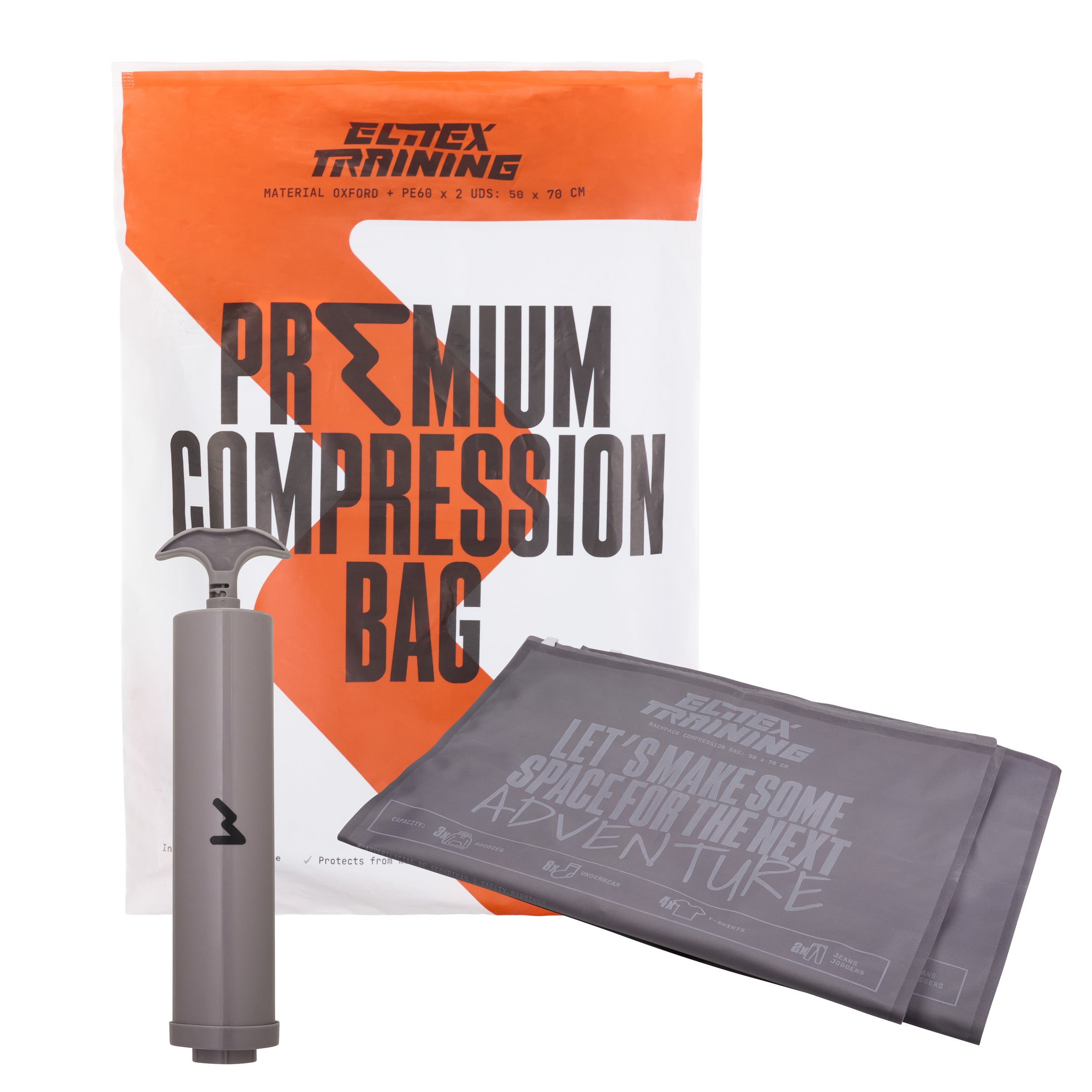 Bolsa de Compresión 50x70cm con Compresor | Pack 2 Unidades - Elitex Training