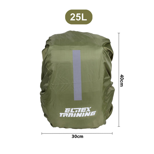 Funda protectora impermeable Tactical Green para Mochila 25L con banda reflectante - Elitex Training