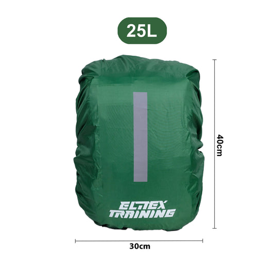 Funda protectora impermeable Verde para Mochila 25L con banda reflectante - Elitex Training