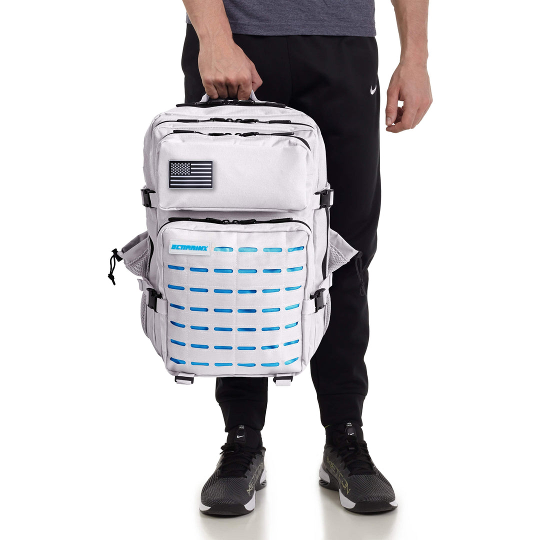 Mochila Táctica V2 45L All in Blanco y Azul - Elitex Training