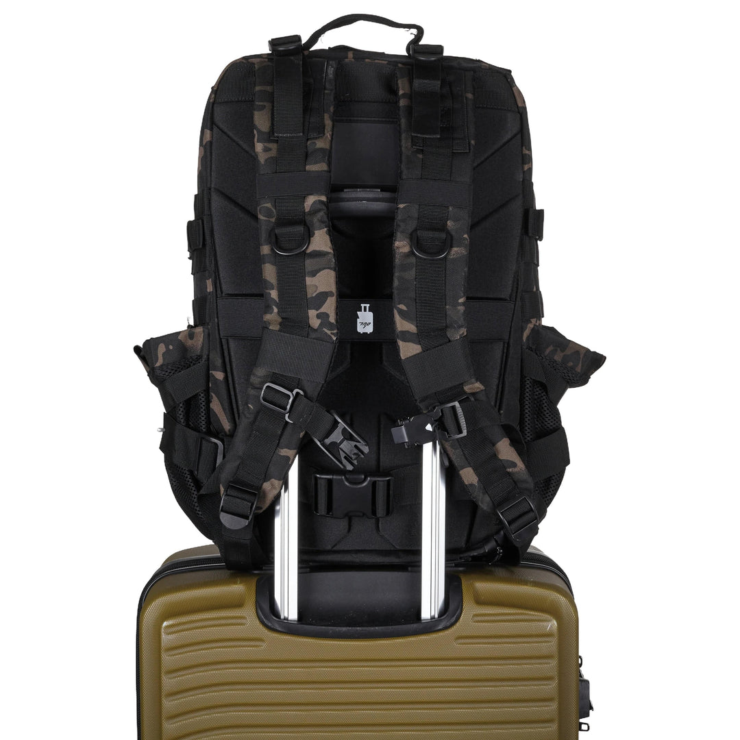 Mochila Táctica 45L con compartimento para comida Negro Camuflaje - Elitex Training