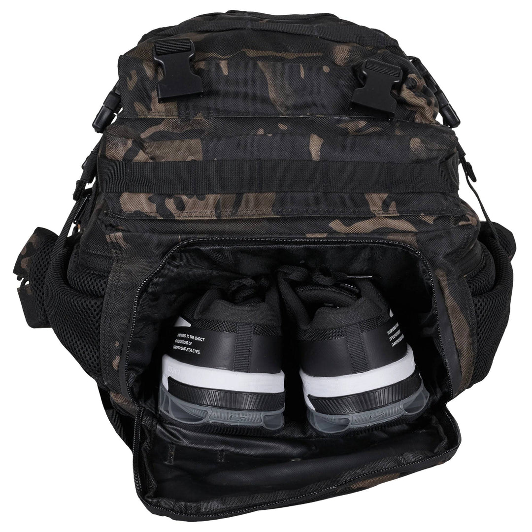 Mochila Táctica 45L con compartimento para comida Negro Camuflaje - Elitex Training