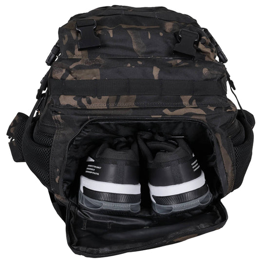 Mochila Táctica 45L con compartimento para comida Negro Camuflaje - Elitex Training