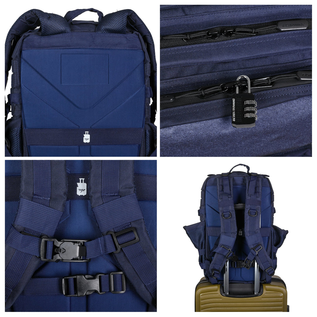 Mochila Táctica V2 45L Azul Marino - Elitex Training