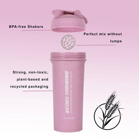 Eco-Shaker Sostenible de 600ml Rosa - Elitex Training
