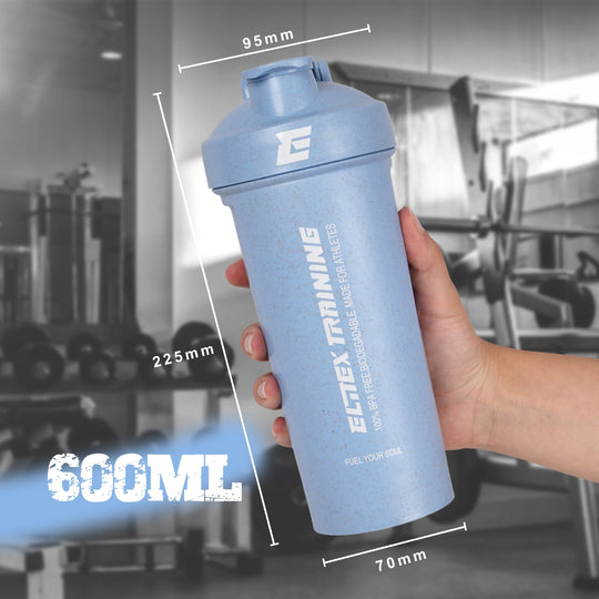 Eco-Shaker Sostenible de 600ml Azul - Elitex Training