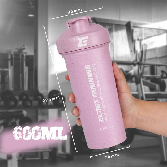 Eco-Shaker Sostenible de 600ml Rosa - Elitex Training