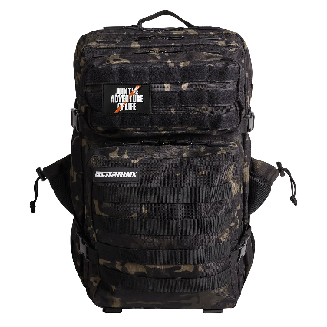 Mochila Táctica V1 45L All In Negro Camuflaje - Elitex Training
