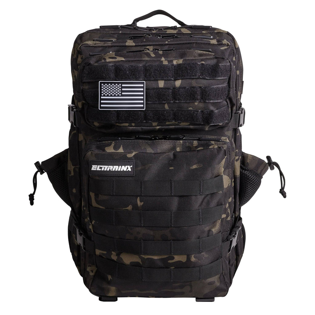 Mochila Táctica 45L con compartimento para comida Negro Camuflaje - Elitex Training