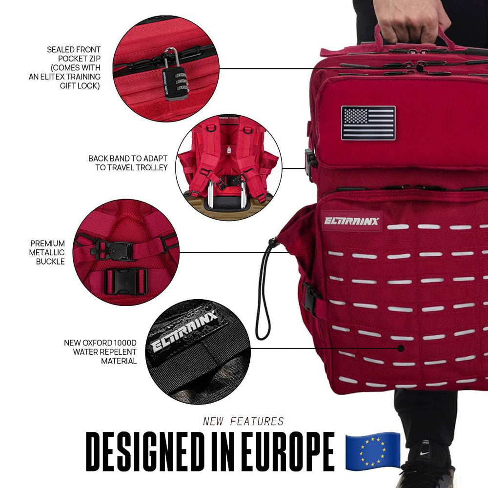 Mochila Táctica V2 Premium 45L Dark Red - Elitex Training