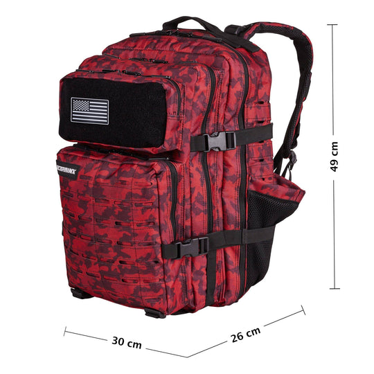 Mochila Táctica V2 All in 45L Rojo Camuflaje - Elitex Training