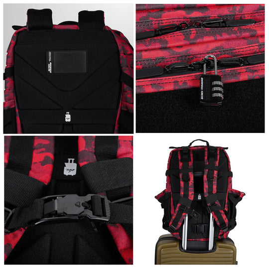 Mochila Táctica V2 All in 45L Rojo Camuflaje - Elitex Training