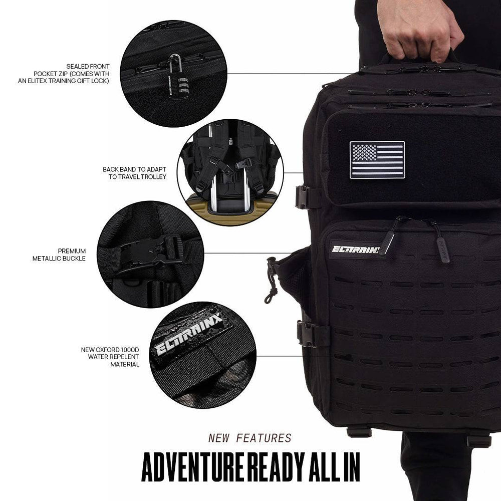Mochila Táctica V2 45L All In Negro - Elitex Training