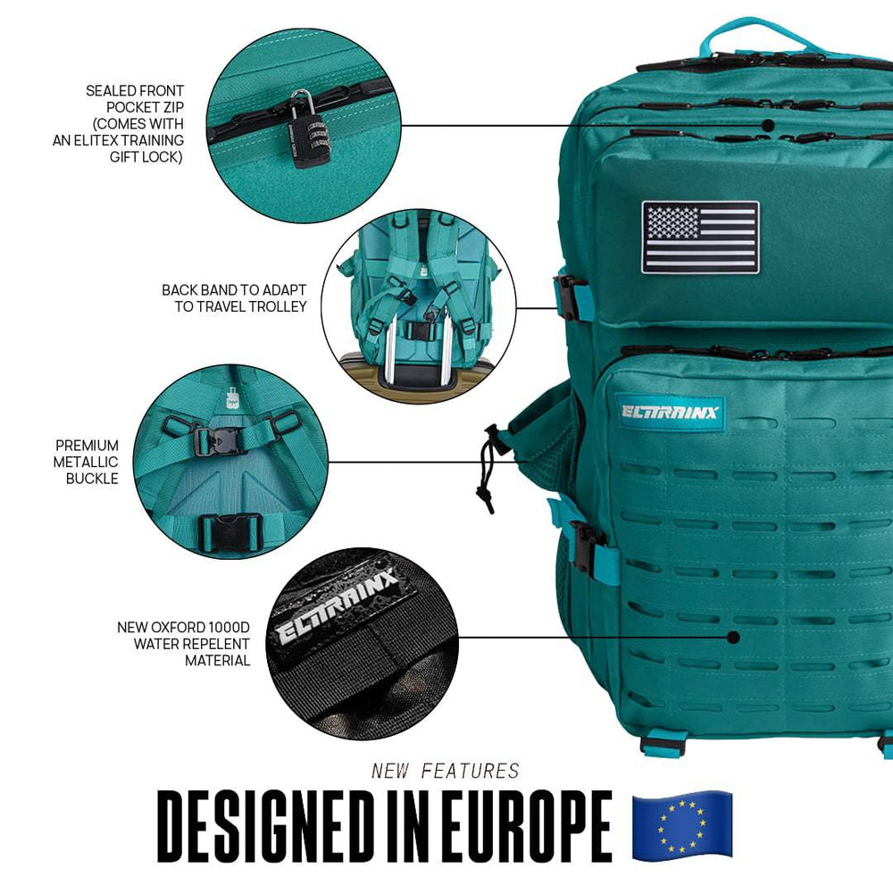Mochila Táctica V2 All In 45L Turquesa - Elitex Training
