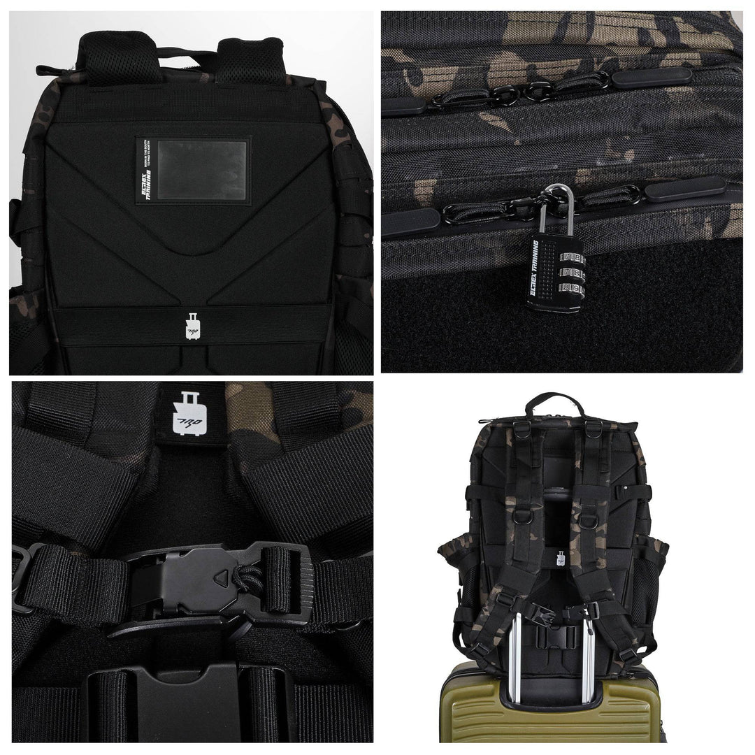 Mochila Táctica V2 45L All In Negro Camuflaje - Elitex Training