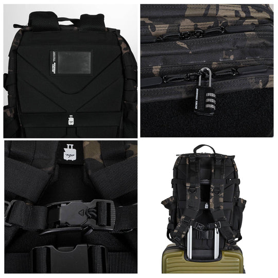 Mochila Táctica V2 45L All In Negro Camuflaje - Elitex Training