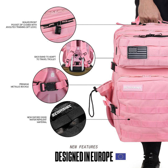 Mochila Táctica 45L All In Compartimento de Comida Rosa - Elitex Training