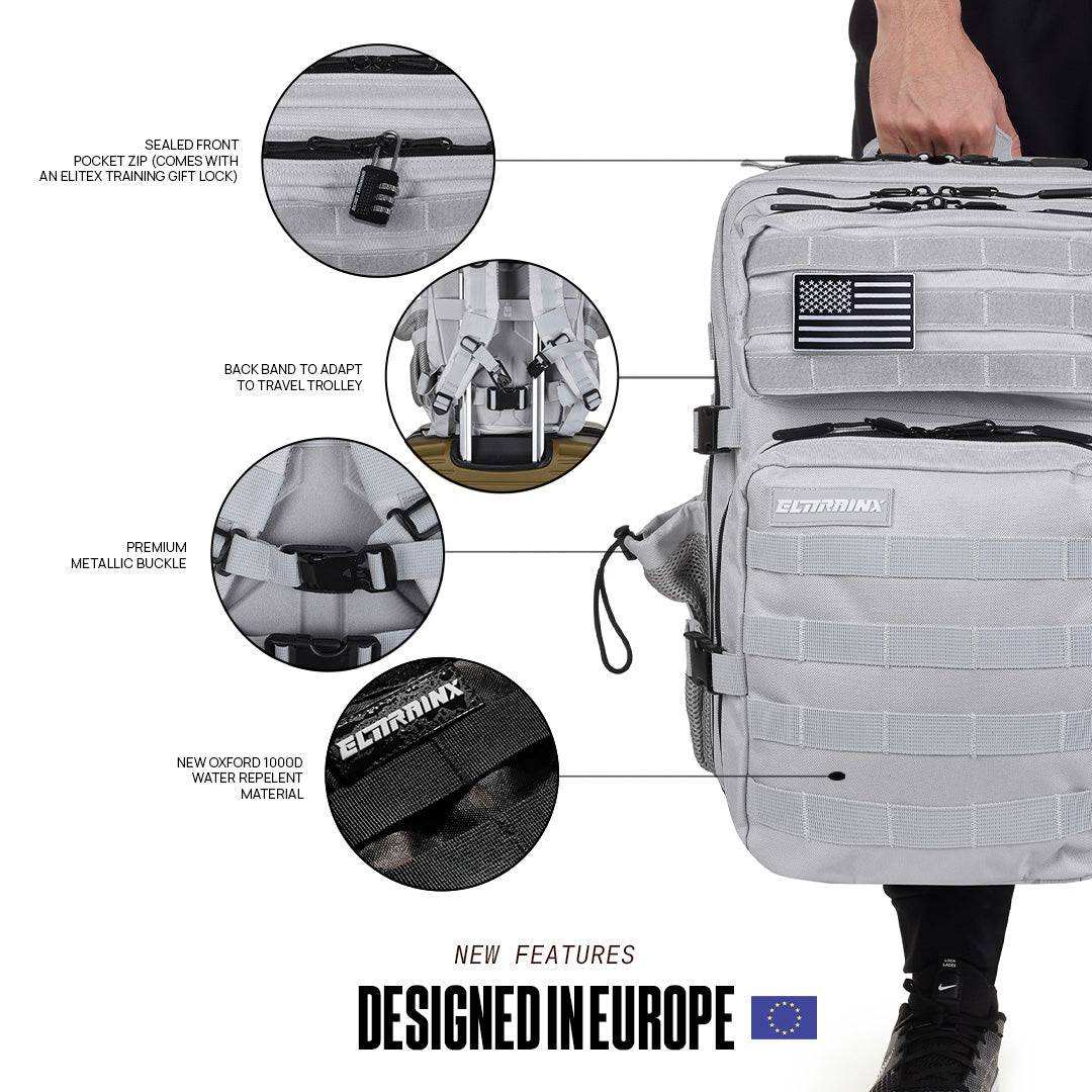 Mochila Táctica 45L con compartimento para comida Silver - Elitex Training