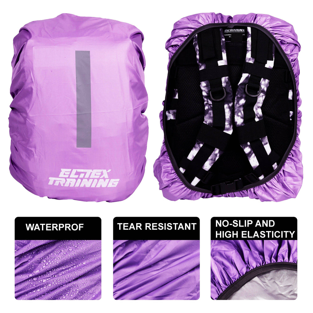 Funda protectora impermeable Lavanda para Mochila 25L con banda reflectante - Elitex Training
