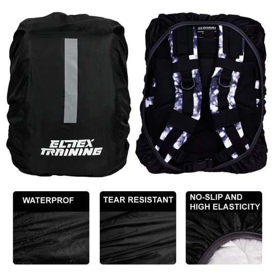 Funda protectora impermeable Negro para Mochila 25L con banda reflectante - Elitex Training