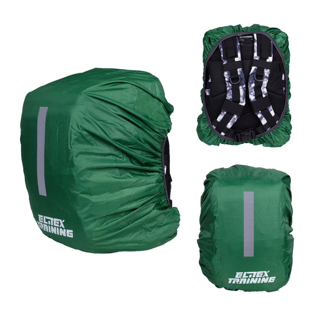 Funda protectora impermeable Verde para Mochila 25L con banda reflectante - Elitex Training