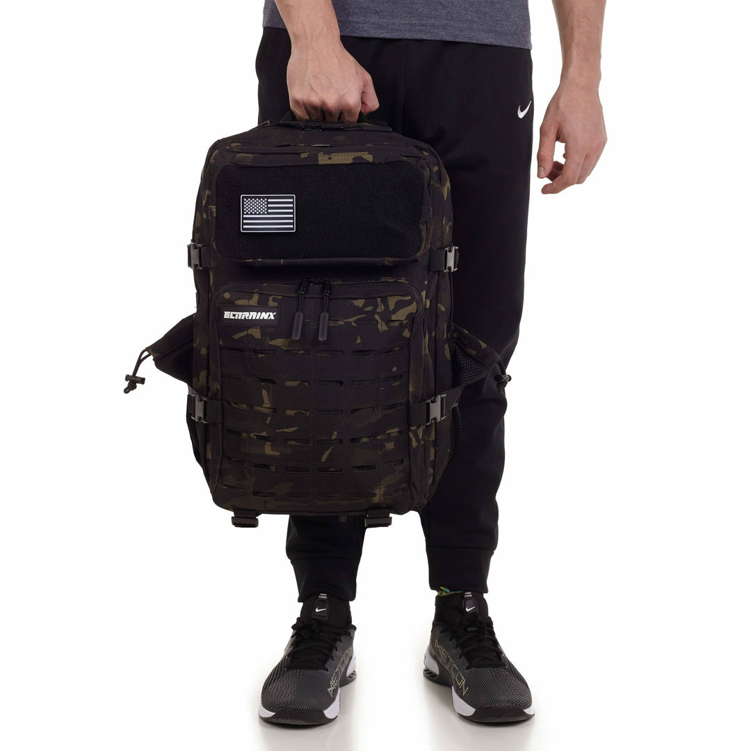 Mochila Táctica V2 45L All In Negro Camuflaje - Elitex Training