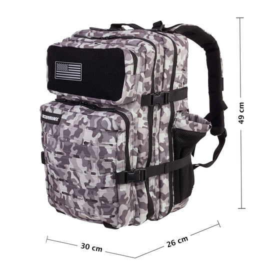 Mochila Táctica V2 45L All In Blanco y Negro Camuflaje - Elitex Training
