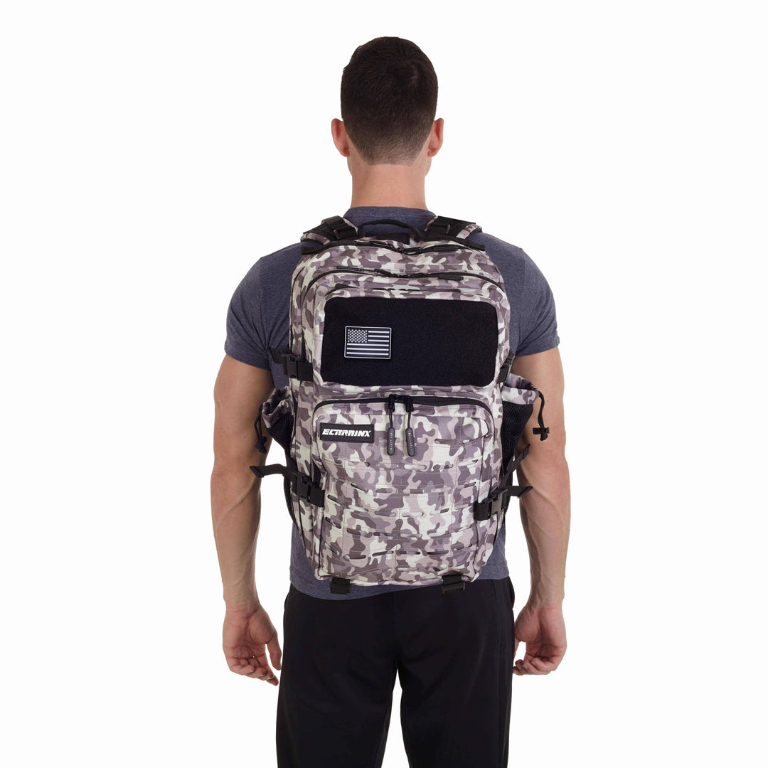 Mochila Táctica V2 45L All In Blanco y Negro Camuflaje - Elitex Training