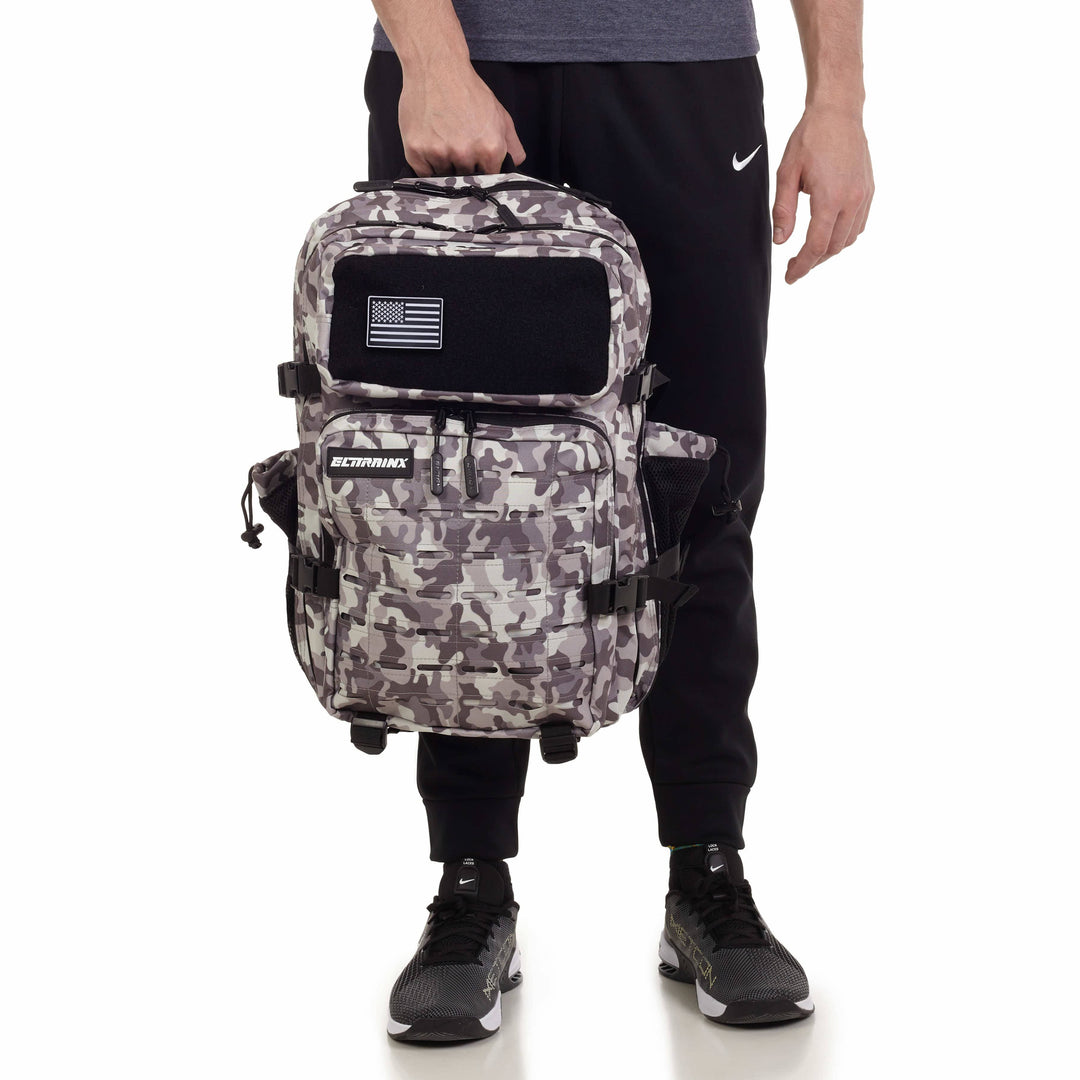 Mochila Táctica V2 45L All In Blanco y Negro Camuflaje - Elitex Training