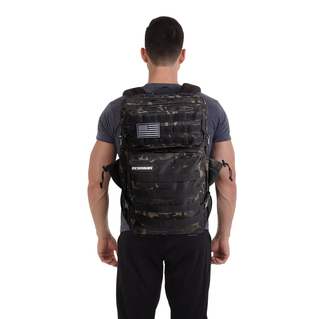 Mochila Táctica V1 45L All In Negro Camuflaje - Elitex Training
