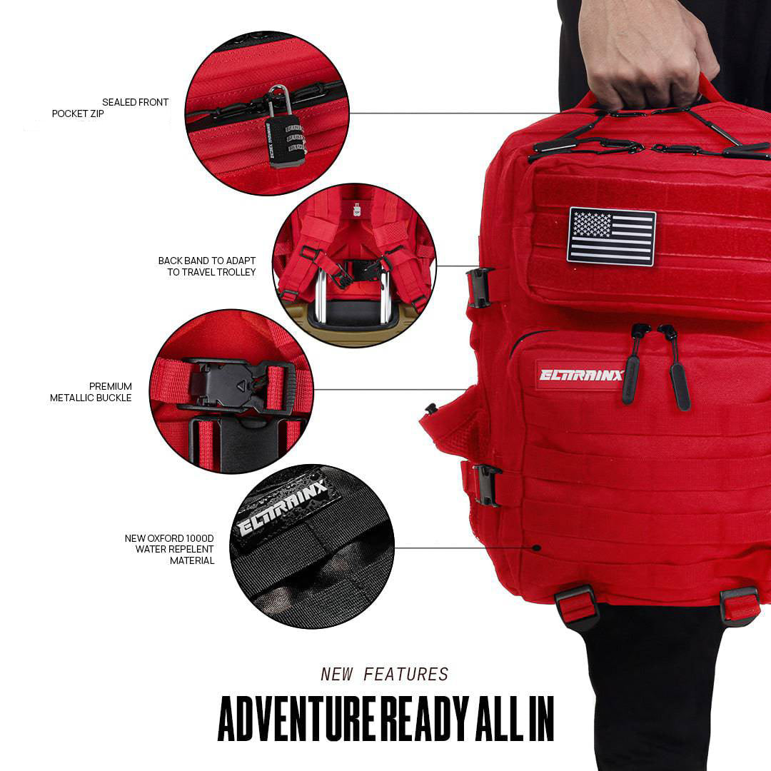 Mochila táctica 25L Roja Mochila deportiva – Elitex Training