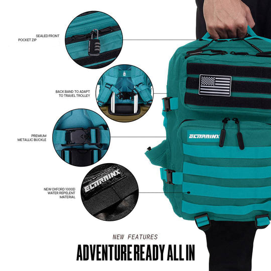 Mochila Táctica 25L All In Turquesa - Elitex Training