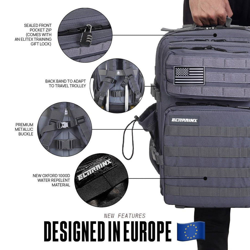 Mochila Táctica V1 All In 45L Gris - Elitex Training