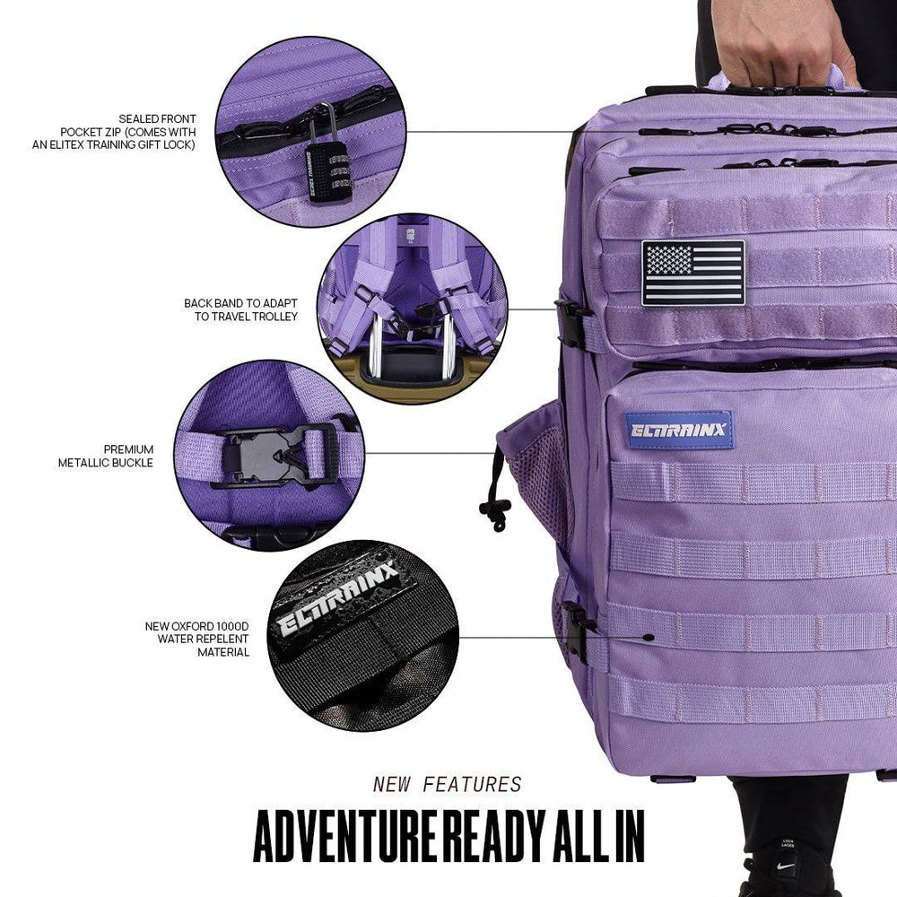 Mochila Táctica V1 45L All In Lavanda - Elitex Training