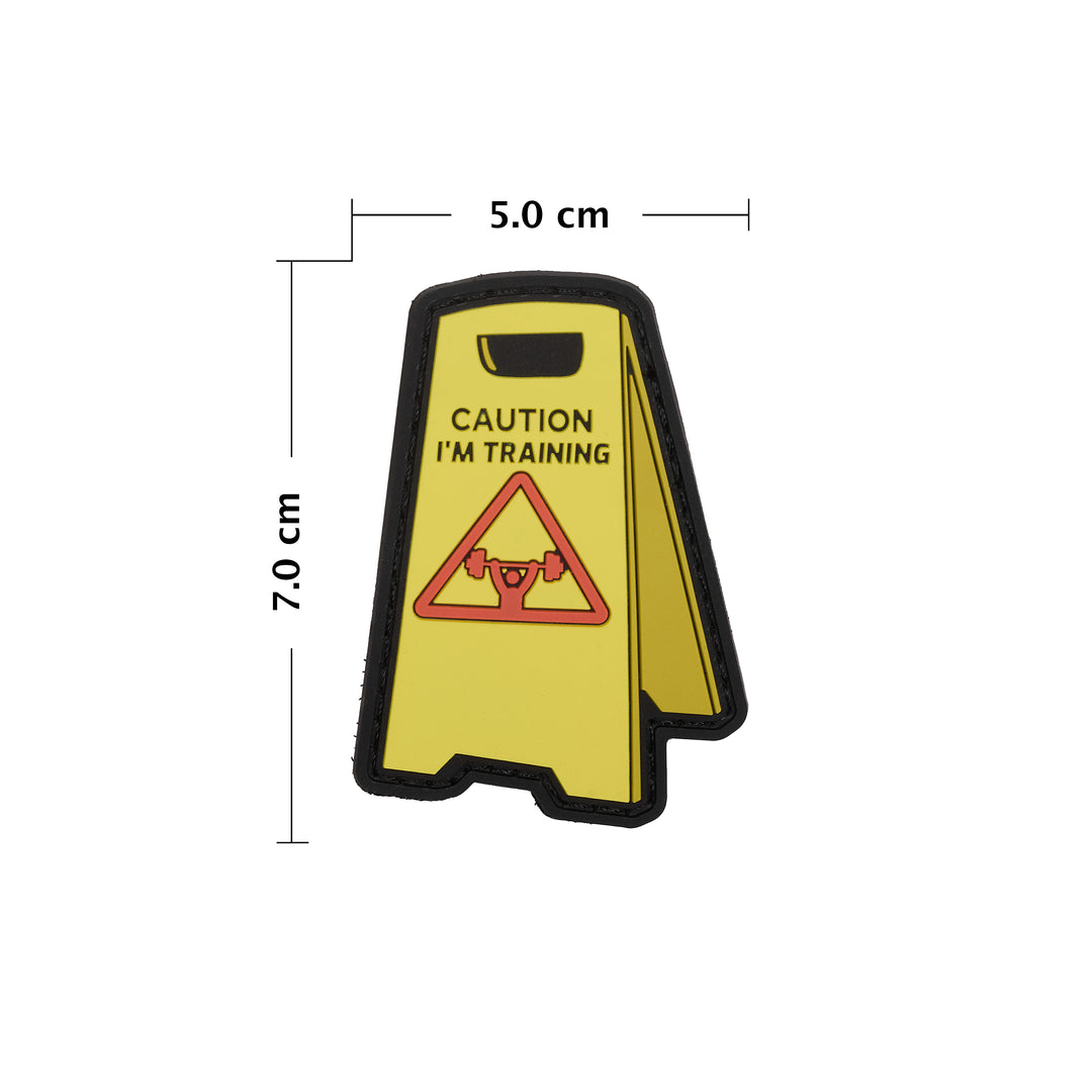 PVC Let op Im Training Patch