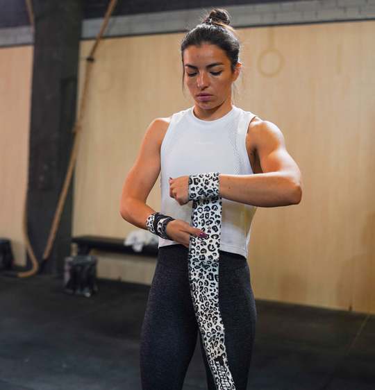 Braccialetti in tessuto per allenamento incrociato e linding - leopardo