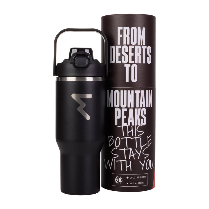 Black Aluminum Thermal Bottle 1L