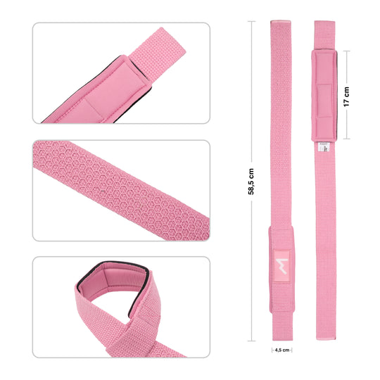 Straps de Halterofilia Rosa Cream - Elitex Training