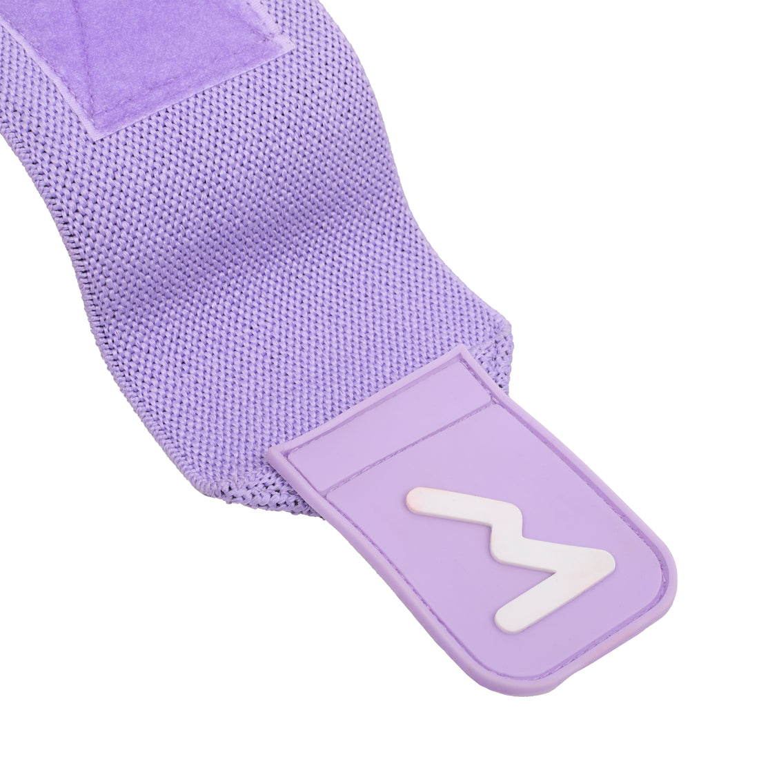 Detailansicht des Gewebes, des Verschlusses und des Logos der Lavanda Elitex Handgelenkbandage