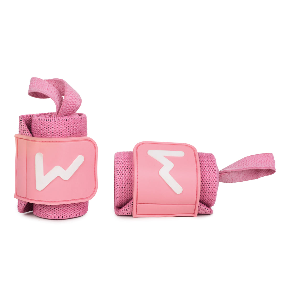 Muñequeras de Halterofilia Rosa Cream - Elitex Training