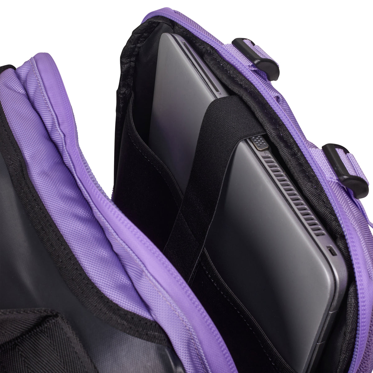 Compartimento interior em neoprene com laptop na PRO SERIES Lavender.