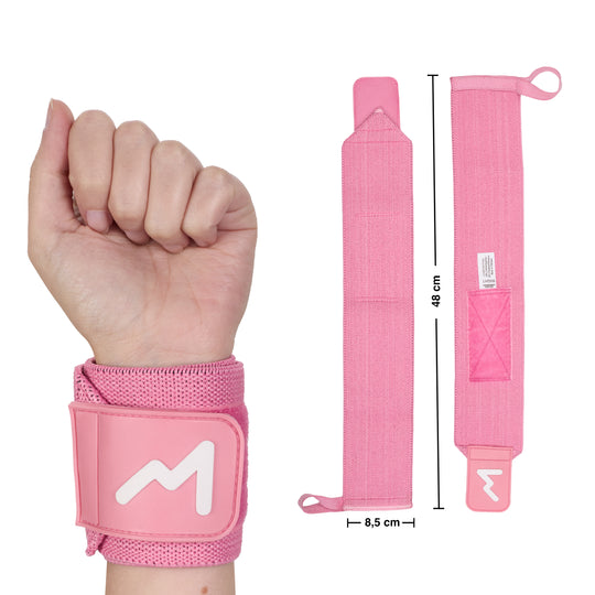 Muñequeras de Halterofilia Rosa Cream