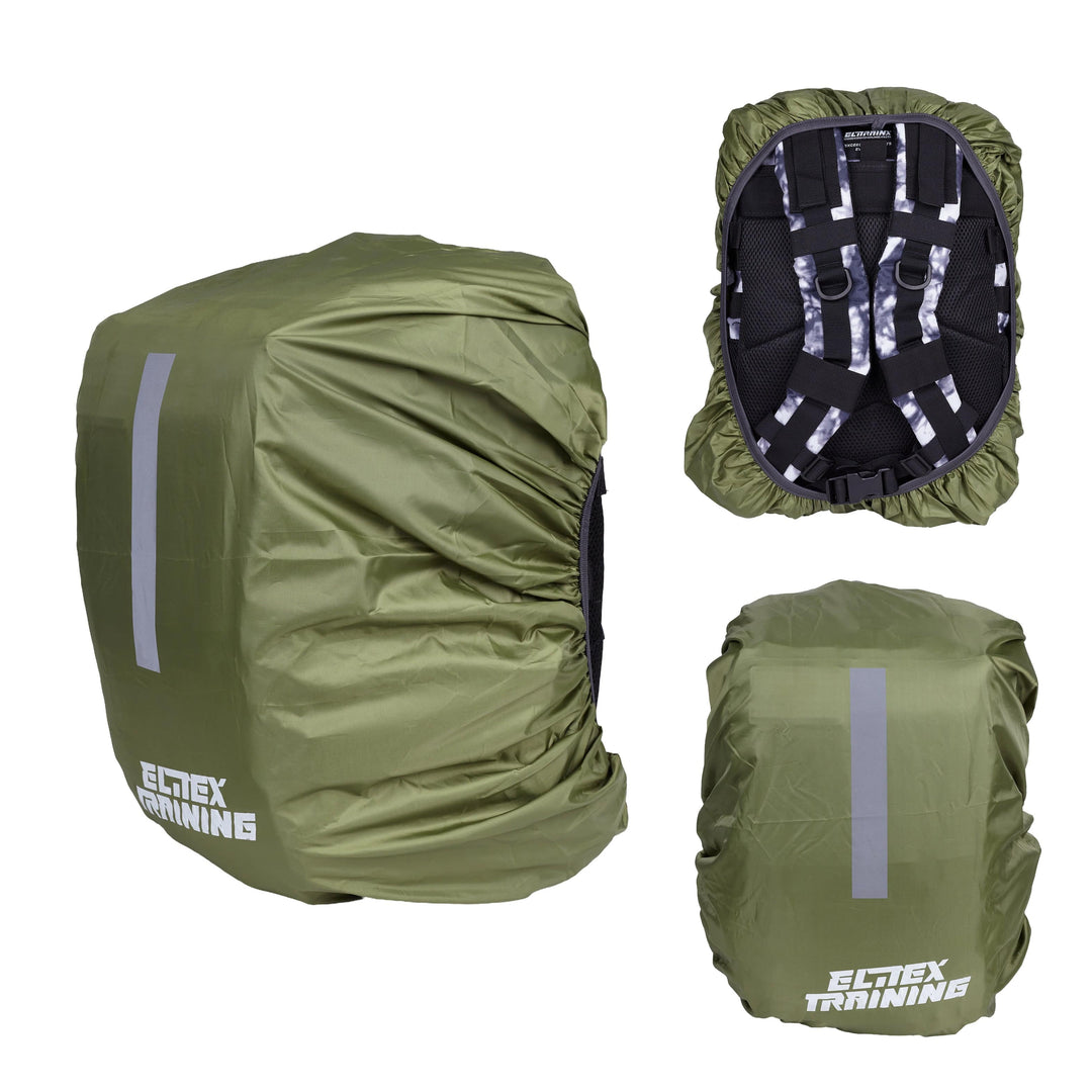 Funda protectora impermeable Tactical Green para Mochila 25L con banda reflectante - Elitex Training